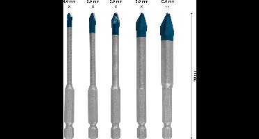 Bosch EXPERT Tegelboorset 5-delige accessoireset: Diameter mm: 6,0