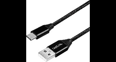 LOGILINK - kabel - CU0139 - USB2.0 <> USB-A - 0.30m - zwart