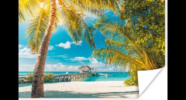 Poster Tropisch - Strand - Palmboom - 30x20 cm