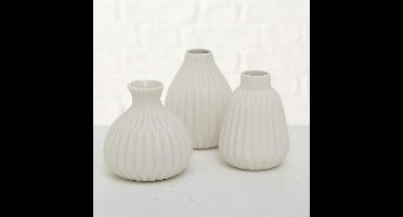 Set van 3 witte vaasjes . Esko boltze