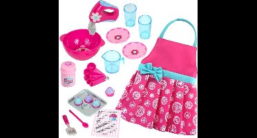 Sophia's by Teamson Kids Bakken en Schort Speelset voor 45.7 cm Poppen - Omvat 18 Accessoires - Poppen Accessoires - Roze (Pop niet inbegrepen)