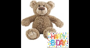 Happy Horse - Verjaardag cadeau knuffelbeer 40 cm met XL Happy Birthday wenskaart