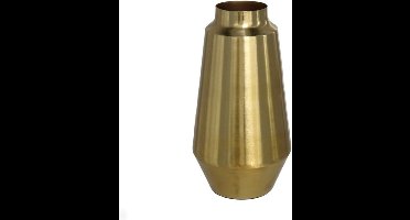 Gerimport Bloemenvaas - goudkleurig - stijlvol metaal - 13 x 26 cm