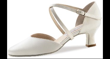 Werner Kern Patty Dames Dansschoenen Wit Satijn - Hak 5,5 cm - Bruidsschoenen voor binnen - Dichte neus - Suede zool - Werner Kern Bridal - Wit - 40