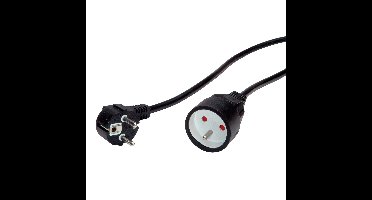 VALUE stroomverlengkabel met aarde, 230VAC, UTE versie, zwart, 10 m