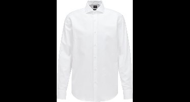 BOSS Joe regular fit overhemd - structuur - wit - Strijkvriendelijk - Boordmaat: 45