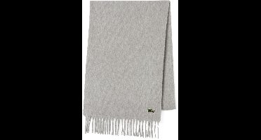 Lacoste sjaal wol met kasjmier - unisex gewoven sjaal - grijs melange