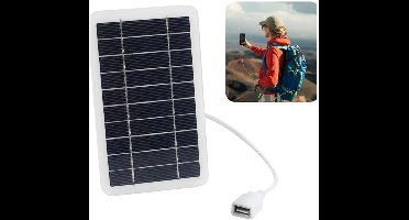 Zylo® Draagbaar Zonnepaneel - Solar Charger - Opvouwbaar Zonnepaneel - 6w - 18x15x2cm - Wit