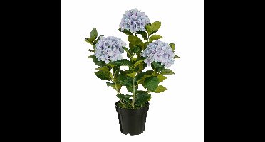 Mica Decorations Kunstbloem Hydrangea - 40x40x65 cm - Polyester - Blauw