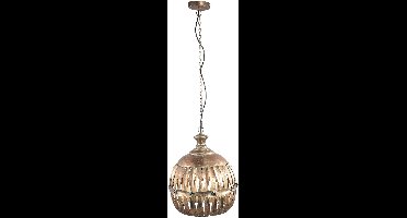 PTMD Ixavi Ronde Hanglamp - H47,5 x Ø40 cm - Ijzer - Goud