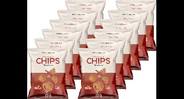 Protiplan - Protein Chips Barbecue - 12 stuks - 12 x 25 g - Low carb snack - Eiwitrepen