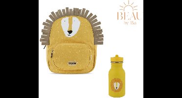 BEAU by Bo Trixie Back to School set - Rugzak/Drinkfles 350ml - Mr. Lion