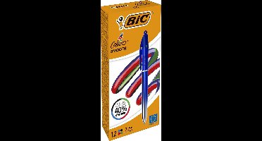 BIC Colours Smooth Gradiant 4-kleurenbalpen, medium, blauw 12 stuks