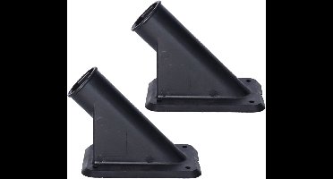 Talen Tools Vlaggenstokhouder - 2x - zwart - kunststof - voor 30 mm vlaggenstok