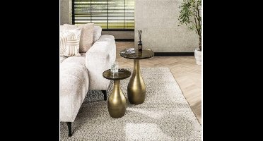 Bijzettafel druppel M Eclips - Goud antiek finish