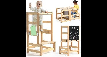 ApexArte® Leertoren Opvouwbaar - Keukenhulp Kinderen - Kinderspeelgoed 3 Jaar - Montessori