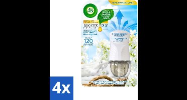 Air Wick Essential Oils - Elektrische Geurverspreider Starterkit - Sering & Fris Linnen - 19ml - Voordeelverpakking - 4 stuks