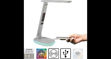 Tafellamp Tina Wit 3 Step Touch-dimmer incl. Draadloze Laadfunctie