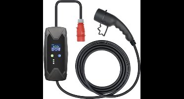 Mobiele lader 22 kW - 5 Meter | 32A - 3-Fase | 380v krachtstroom lader | Mobiele Thuislader (CEE stekker rood)