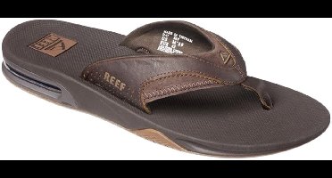 Reef Leather Fanning Heren Slippers - Dark Brown - Maat 35