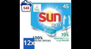 Sun All-in One - Ecolabel - Vaatwastabletten - 45 Tabletten - Voordeelverpakking - 12 stuks