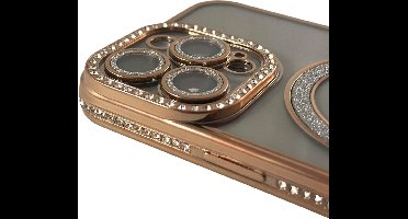 HEM Hoesje Geschikt voor iPhone 11 Hoesje - Geschikt voor MagSafe - Shockproof Backcover - Goud Glitter Transparant hoesje