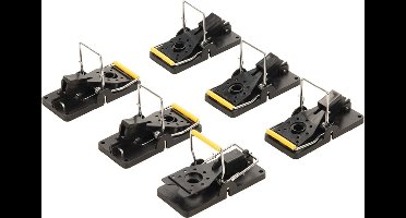 Silverline Muizenval kunststof - roestvrij staal - set van 6