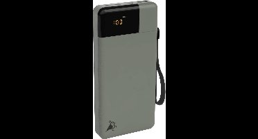 Aqiila Powerbank 20000mAh, 20W, LCD Scherm, 2x USB-C, 1x USB-A, Pass Through Charging, Lichtgewicht, plasticvrije verpakking, Powerbird B20 mosgroen