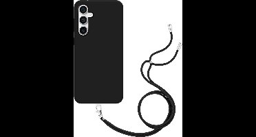 Just in Case hoesje met koord geschikt voor Samsung Galaxy S23 FE Hoesje met Koord - Flexibele Case - Zwart