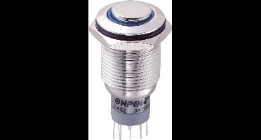 TRU COMPONENTS 701808 LAS2GQH-22E/B/12V/S/P Vandalismebestendige druktoets 250 V/AC 3 A 2x aan/(aan) Moment Blauw IP65