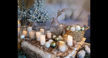 Lumineo - Kaars binnen d7.5h15cm-1l wit kerst