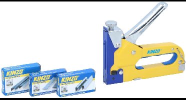 Kinzo tacker - 3-weg -  4-14mm - met nieten, krammen en spijkers