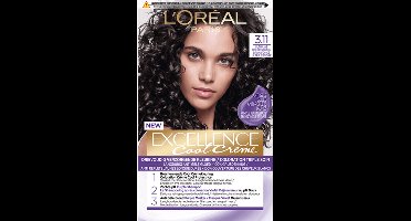 L'Oréal Excellence Cool Crème Permanente Crèmekleuring 3.11 - Ultra As Donkerbruin - 2 x - Voordeelverpakking