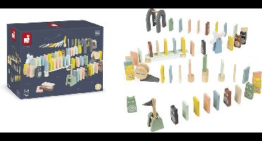 Janod Sweet Cocoon - Domino - Leuke Dominostenen In Eigentijdse Kleuren - 100 Onderdelen Voor Zo Veel Mogelijkheden! - Geschikt Vanaf 3 Jaar