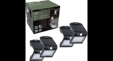 Draadloze Solar Buitenlampen 220 met bewegingssensor - Automatisch aan en uit - 3 lichtstanden - Zwart - 4 stuks