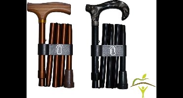 Finna wandelstok plooi- en verstelbaar houten of metacryl handvat : brons aluminium