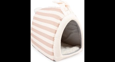 Duvoplus - Dierenmand - Knaagdier - Striped Konijnenhuis Pluche 23x32x30cm Meerkleurig - 1st