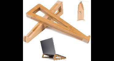 Dailygoods - Innovra - Houten Laptopstandaard, Ergonomisch Ontwerp voor 10-17 Inch Laptops