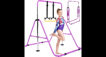 Core® Duikelrek - Rekstok - Turnrek - Verstelbare Hoogte - Opvoubaar - Paars - 104cm x 33cm x 10cm