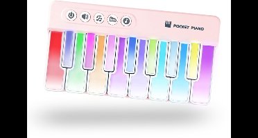 Mini-speelgoedpiano - Draagbare Zakpiano - Verlicht Elektronisch Toetsenbord - Mini-elektronisch Accordeon - Leuk Speelgoed - Educatief Muziekspeelgoed Voor Kinderen - Feest- En Verjaardagscadeau Voor Peuters - Roze