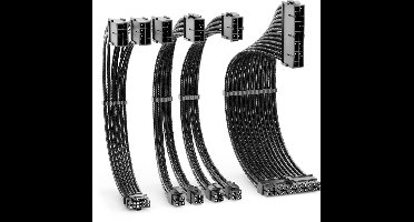 Voedingskabel Set - Verlengkabel PC - PC Componenten Aansluiten - PCIe 5.0 Standaard - 30 Centimeter - Zwart
