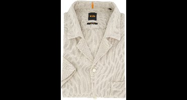 Hugo Boss casual overhemd korte mouw beige