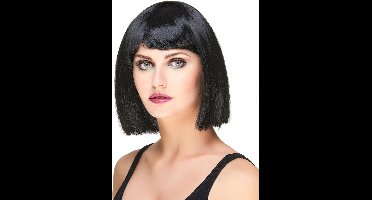 Vegaoo - Zwarte pruik met pony voor vrouwen