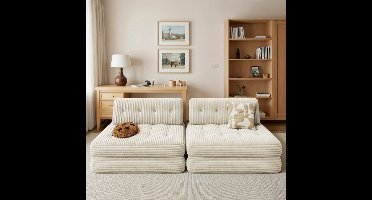 Slaapbank – Bedbank – Logeerbed – Uitklapbank – Sofa – Modern Design – Corduroy Bekleding – Zonder Montage – Diepgrijs