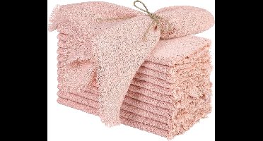 12-Delige set linnen servetten – Dusty Rose – Stoffen servetten voor Pasen en de lente – Wasbaar katoen – Met franjes – 42 x 42 cm – Voor tafeldecoratie bij bruiloften, bruidsborrels, babyshowers en verjaardagen
