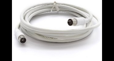 Axing Serie - Antennekabel - 2,5m - Witte Geïsoleerde Kabel - 75 Ohm