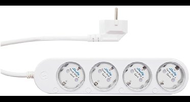 SHELLY Power Strip 4 Gen4, 4-voudig, wit, WiFi, Bluetooth, Zigbee, Matter, HomeKit, Alexa