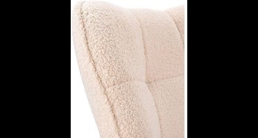 Schommelstoel – Relaxstoel – Schommelstoel Woonkamer – Plush Fluwelen Stoel – Leesstoel – Comfortabel – Hoogwaardige Schuimvulling – Stevig Metaal & Houten Frame – Wit