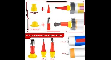 Kitpistool - Kit - Elektrische Kitspuit - Accu Kitspuit - Koker Pistool - 10000N - 6 Snelheden - Draadloos Lijmpistool voor Naadafdichting en Glaslijm, Compatibel met 18V Batterij - Zonder Batterij