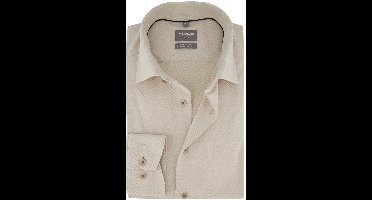 Overhemd Olymp beige wijde fit sem-wide spread boord